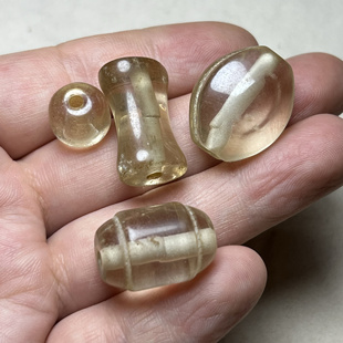 天然老白水晶单颗吊坠高古水晶文玩古珠老坑料白水晶珠子配饰配珠