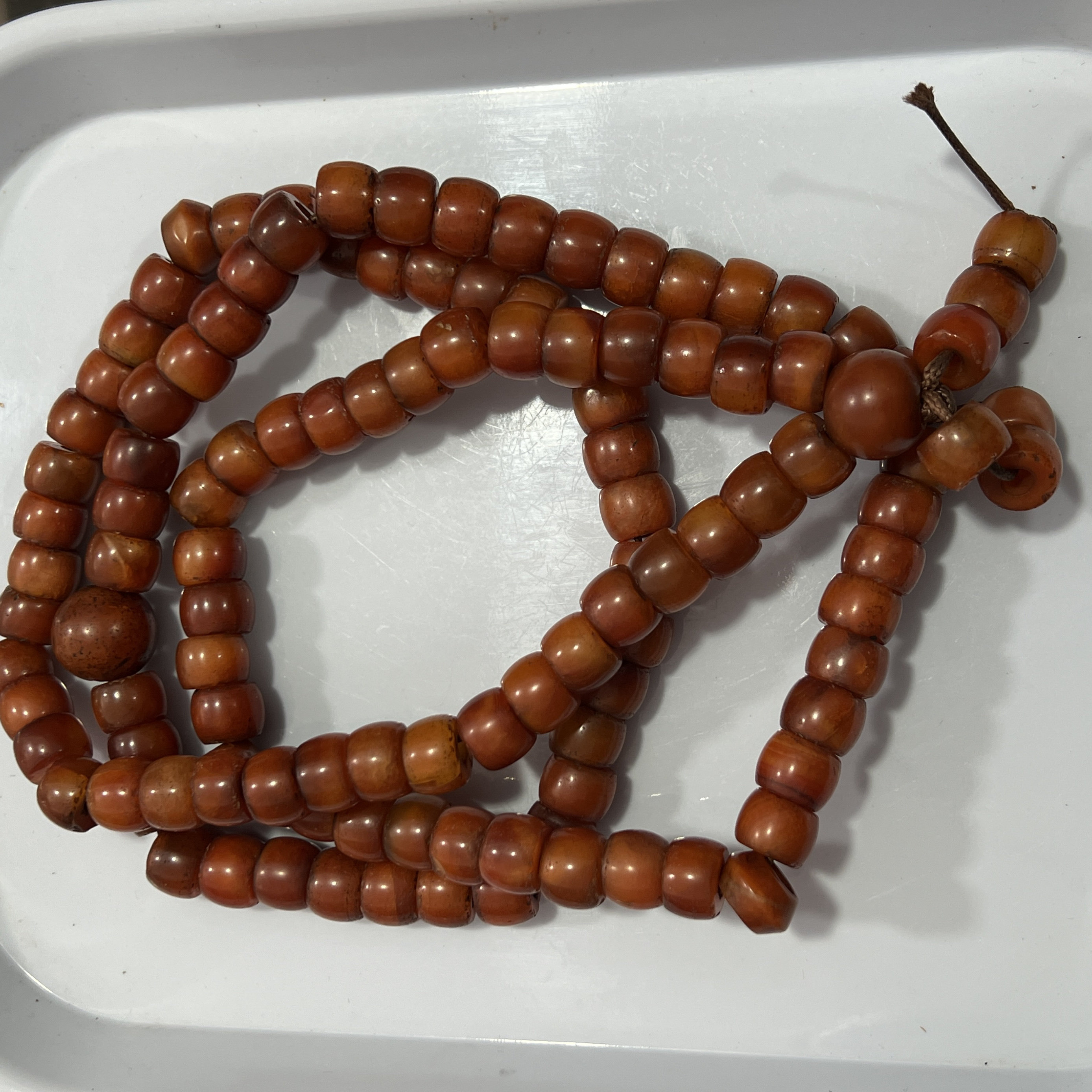 包浆西亚老玛瑙开片直切108佛珠车轮珠手串老料油润唐八棱算盘珠