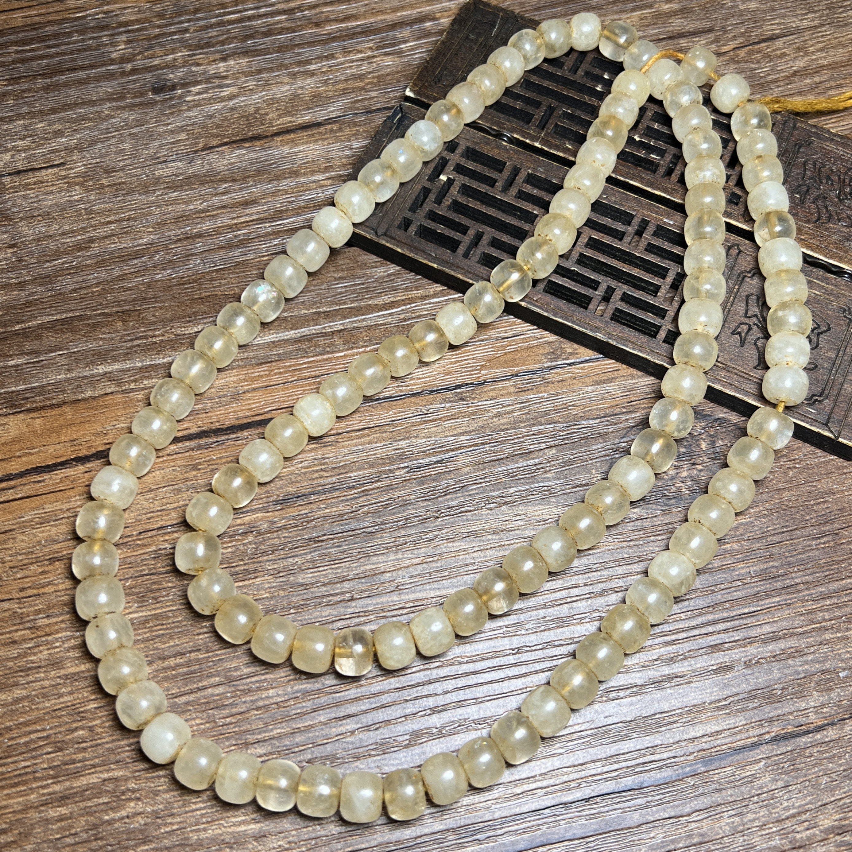 老水晶珠子天然白水晶珠苹果珠老型散珠手串佛珠108手链项链手持