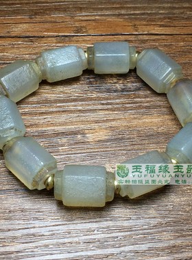 风化包浆西亚老玛瑙桶珠勒子辽金西玛白玉髓手链项链配饰男款手串