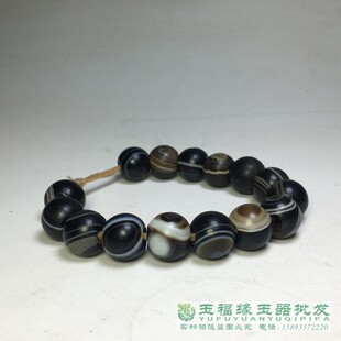 天然缠丝玛瑙天眼药师珠多宝珠老矿玛瑙配珠14大孔橘皮纹老珠子