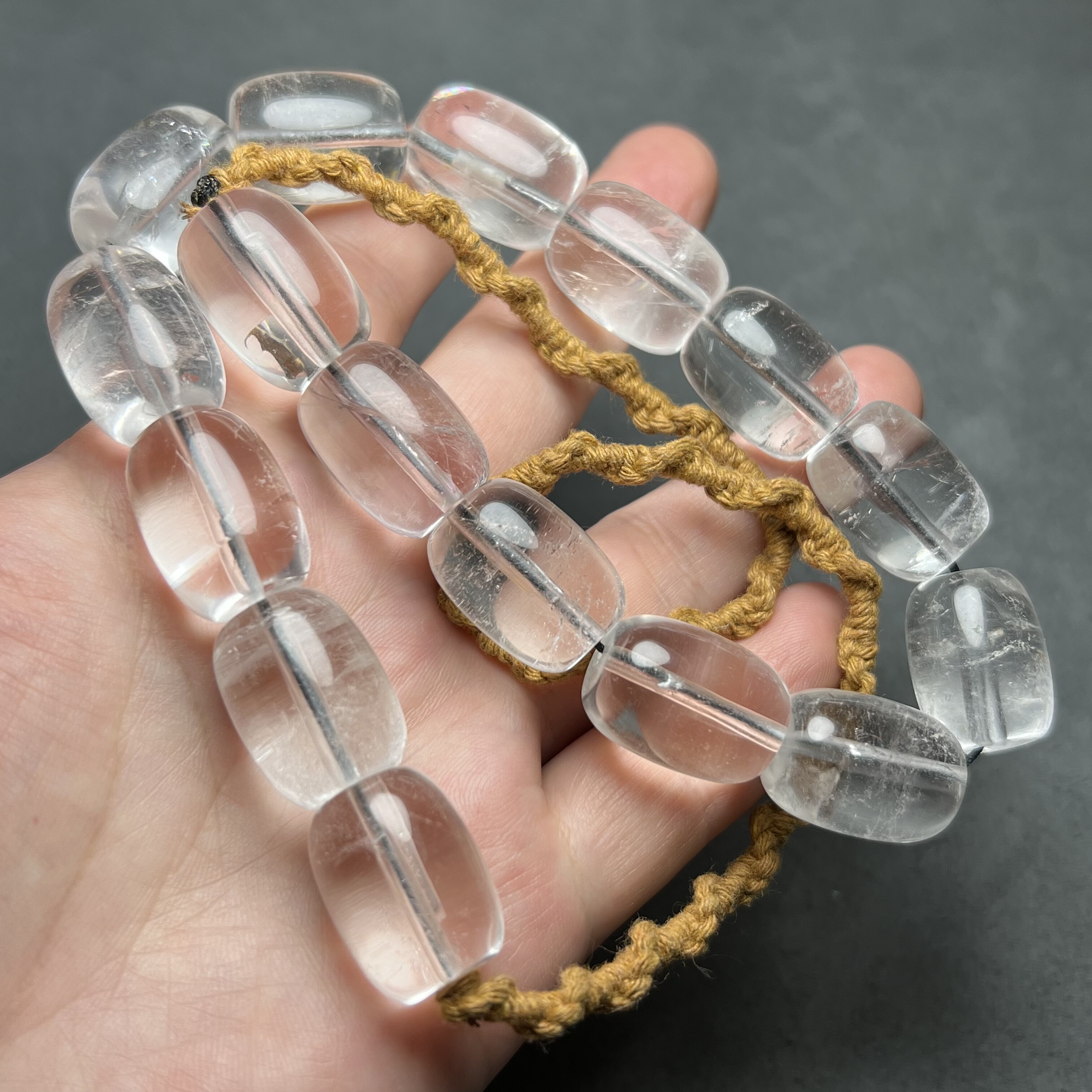 尼泊尔喜马拉雅老白水晶随形原石桶珠项链西亚老白水晶手链配饰