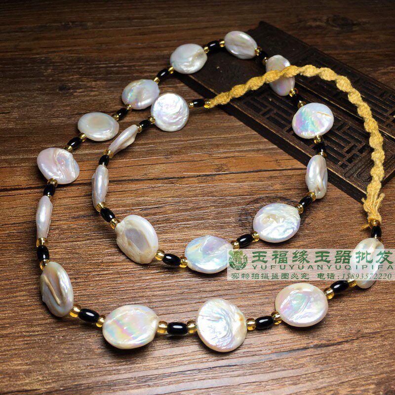 古玩老珍珠天然珠子大巴洛克白异形珍珠项链吊坠轻奢小众毛衣链女