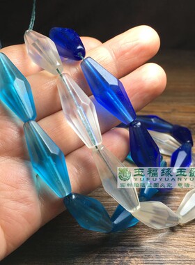 仿古尼泊尔老琉璃彩色多棱长管珠海丝风格琉璃珠配珠散珠玩珠子串