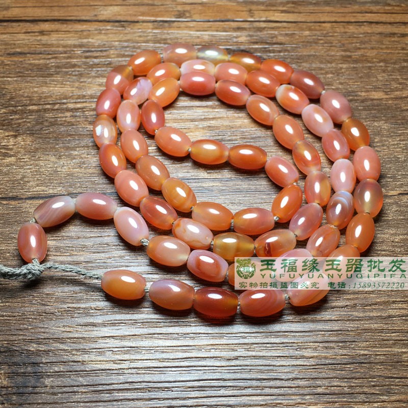 西亚枣红天然色满肉樱桃红老红玛瑙米珠项链佛念珠多圈文玩配饰珠