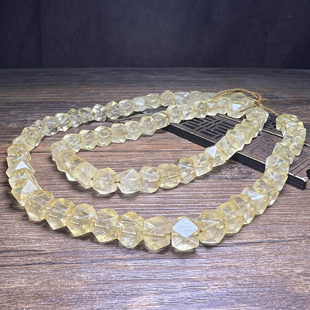 高古老珠子天然白水晶六棱珠八棱珠勒子管珠手链高古水晶文玩配珠