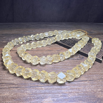 高古老珠子天然白水晶六棱珠八棱珠勒子管珠手链高古水晶文玩配珠