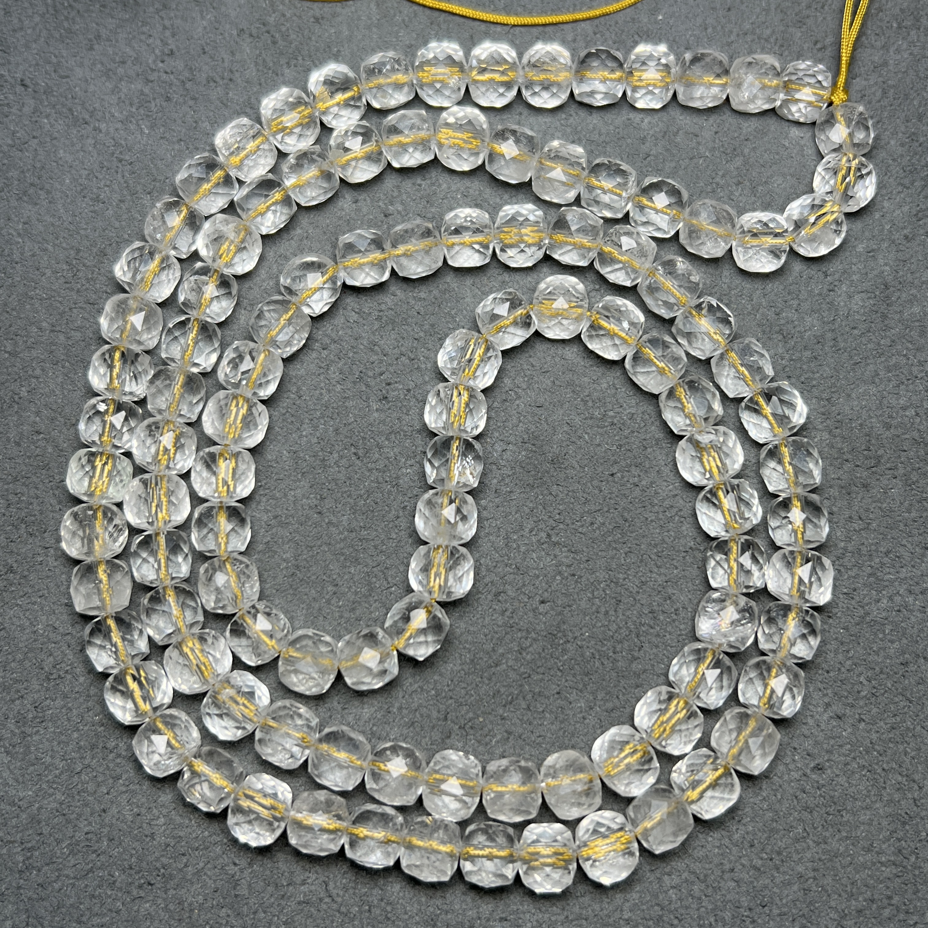 天然白水晶刻面切面老型珠隔珠108真水晶散珠单珠手串DIY饰品配珠