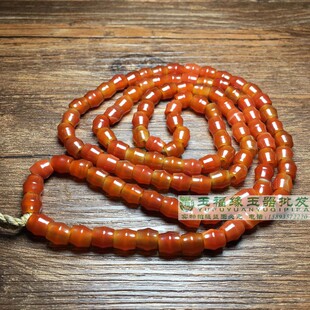 老玛瑙管珠手串唐管手链西亚竹节酒红玛瑙项链老珠子管珠项饰收藏