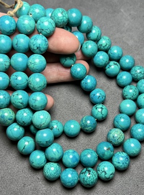 古玩老珠天然原石优化绿松石圆珠隔珠配饰手串金刚星月菩提配件