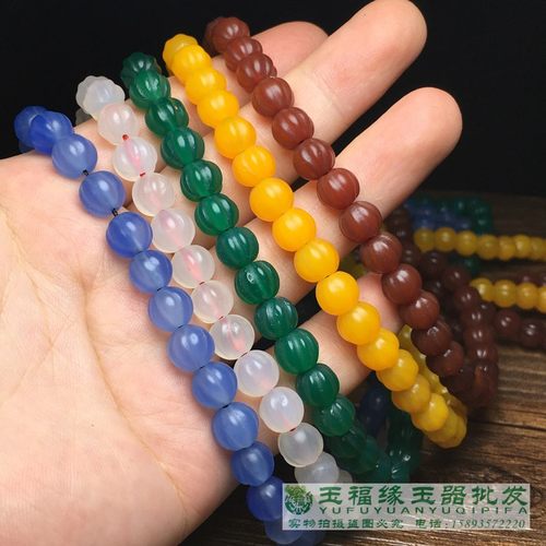 辽金老玛瑙南瓜珠红白毛衣链多圈