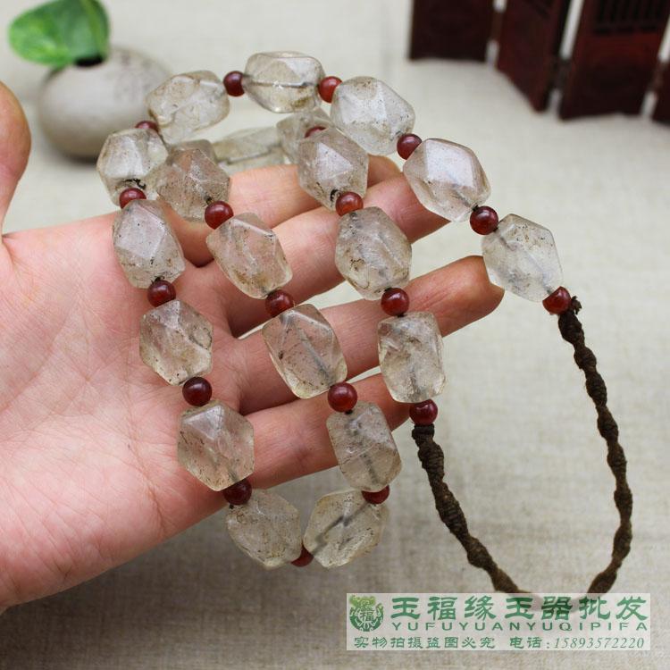 天然白水晶高古勒子散珠