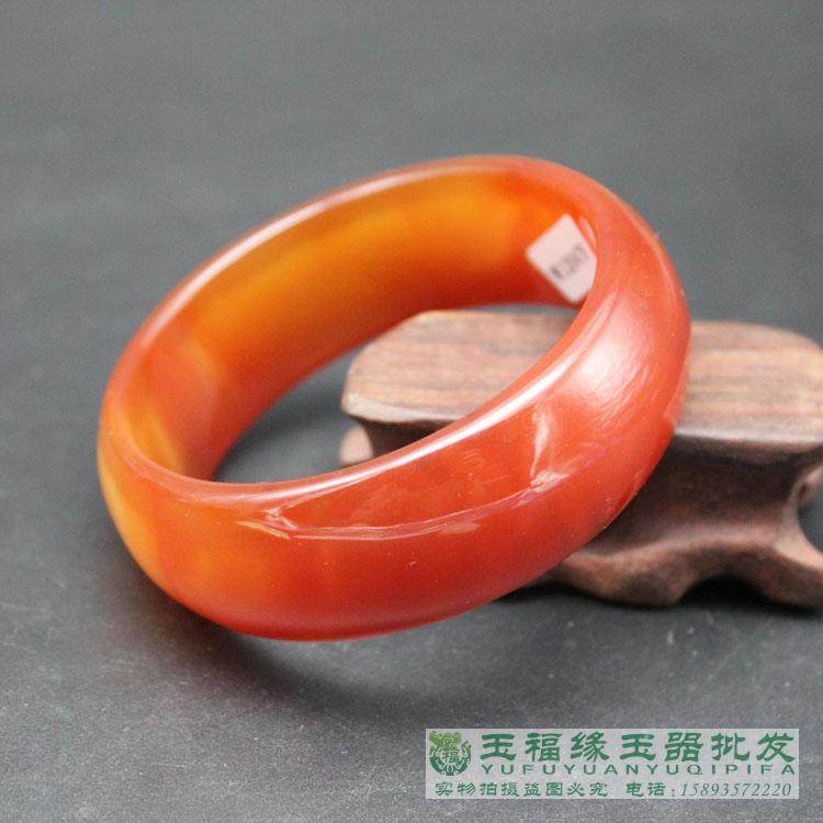 纯天然5A加宽加厚正品红玛瑙手镯子女玉髓玉石玉手镯手链批