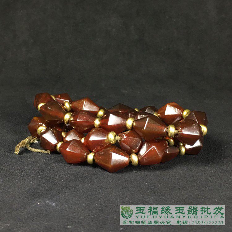 西亚明清老珠子仿古串酒红色精工