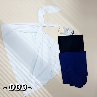 豆豆丁UPF50 女士比基尼外搭沙滩度假半身裙泳衣速干花边绑带裹裙