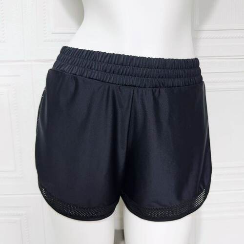 女士多功能假两件运动短裤游泳裤