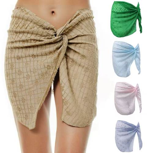 女士海边沙滩度假比基尼半身裹裙