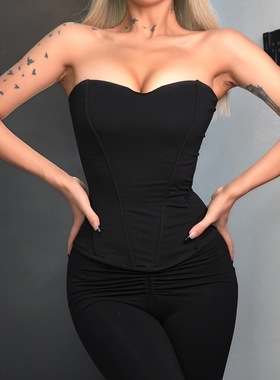 One-piece chest pad fishbone shaping vest   一体胸垫鱼骨背心