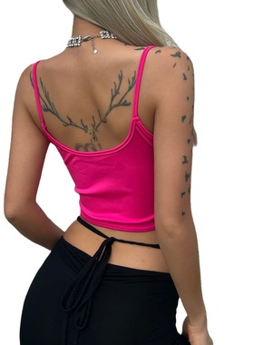 Sexy backless button-down fishbone vest 性感露背排扣鱼骨背心