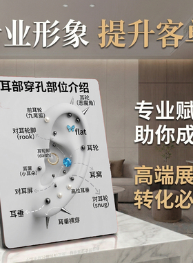 耳部穿孔部位介绍美容院店内展示桌面摆台提升客单