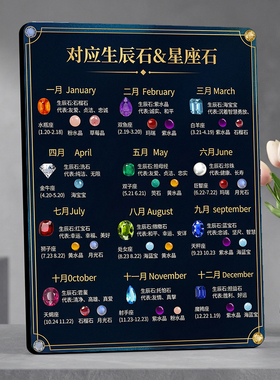 对应生辰石星座石 美容院店内展示桌面摆件宣传