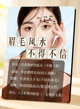创意热门眉毛风水讲解摆台纹绣店美容院前台桌面装饰摆件