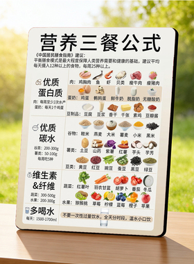 营养三餐公式美容院店内宣传桌面摆件