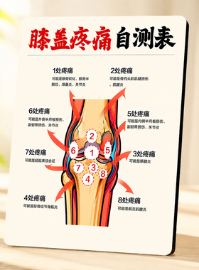 中医膝盖疼痛自测表养生馆理疗馆诊所桌面装饰摆件