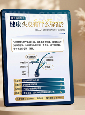 养发馆健康头皮标准科普摆件美业门店前台桌面宣传装饰立牌