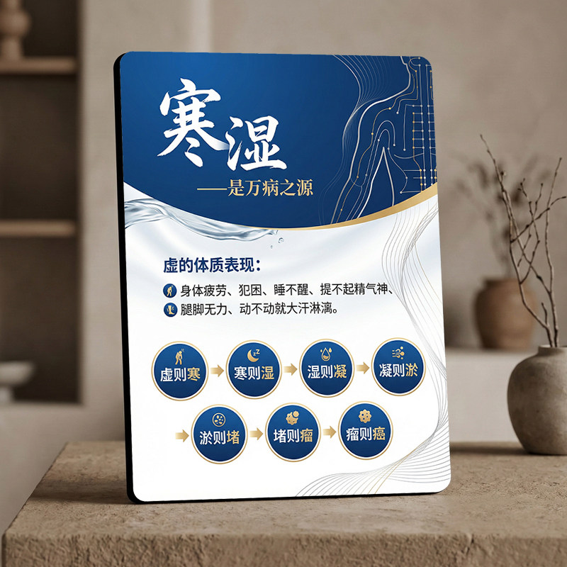 寒湿体质调理美容院项目宣传桌面摆台皮肤管理店内展示摆件