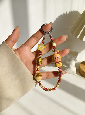 马马福福正版萌粒手机链可爱串珠挂绳INS治愈系小众设计手机挂件