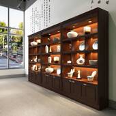 实木化妆品展柜美容产品柜复古烤漆陈列柜烟酒茶叶古玩手办展示柜