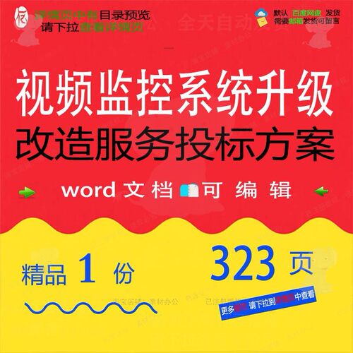视频监控系统升级改造服务投标方案项目参考word文档范本可编辑