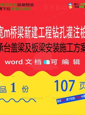 宽42m桥梁新建工程钻孔灌注桩承台盖梁及施工方板梁安装施工案