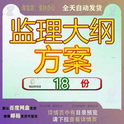 监理大纲方案工程监某房建范本内容全面建筑筑理合肥项目群体参