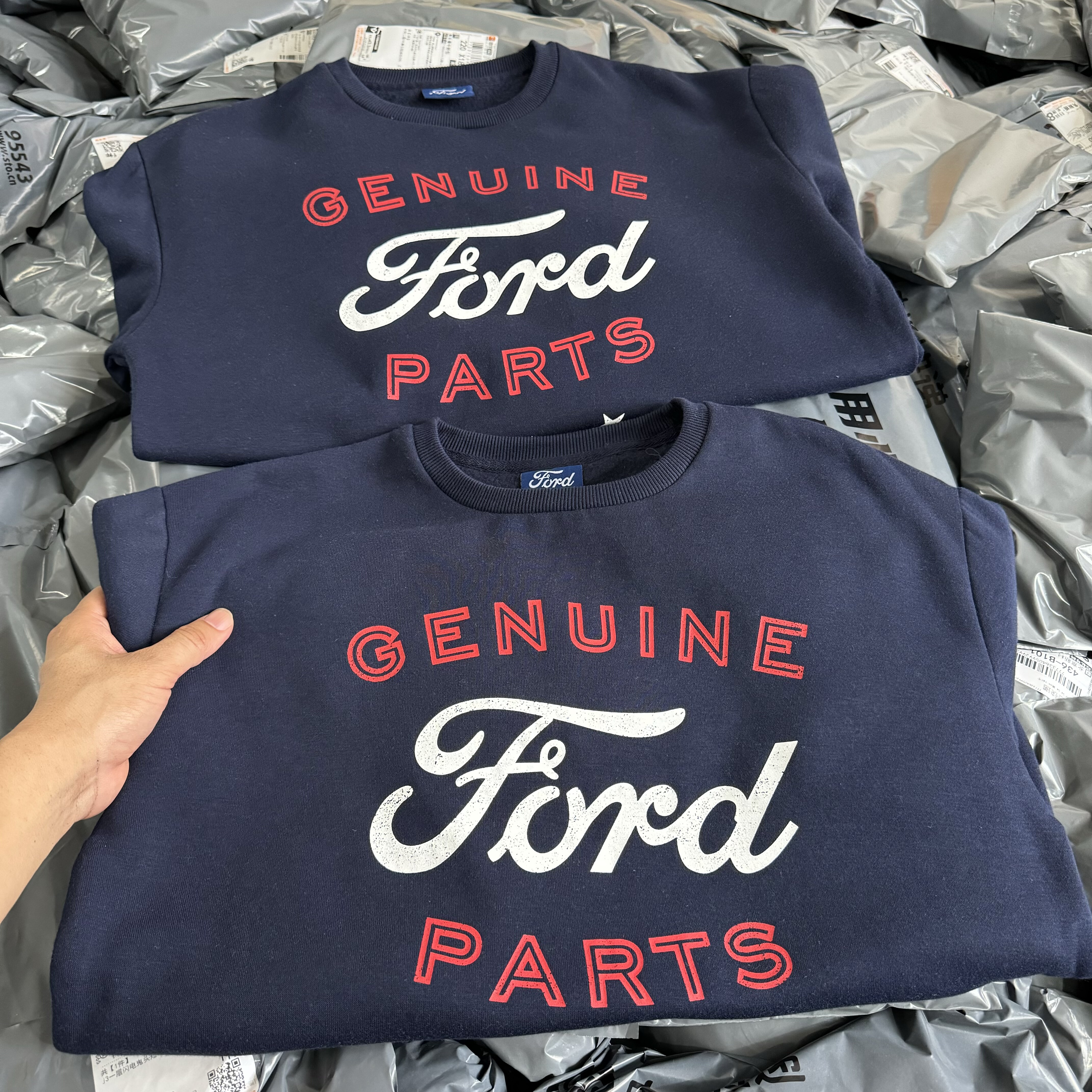 出口单 幅特Ford文化衫美式复古男女圆领卫衣秋冬薄绒慵懒休闲673