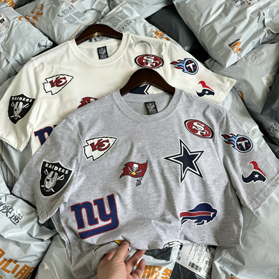 清仓 出口单 NFL美国职业橄榄球大联盟球队标T恤 男女夏薄短袖294