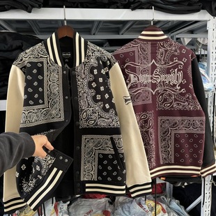 纯原 刺绣 SnoopDog西海岸狗爷棒球外套纽扣开衫冬薄绒腰果花男女