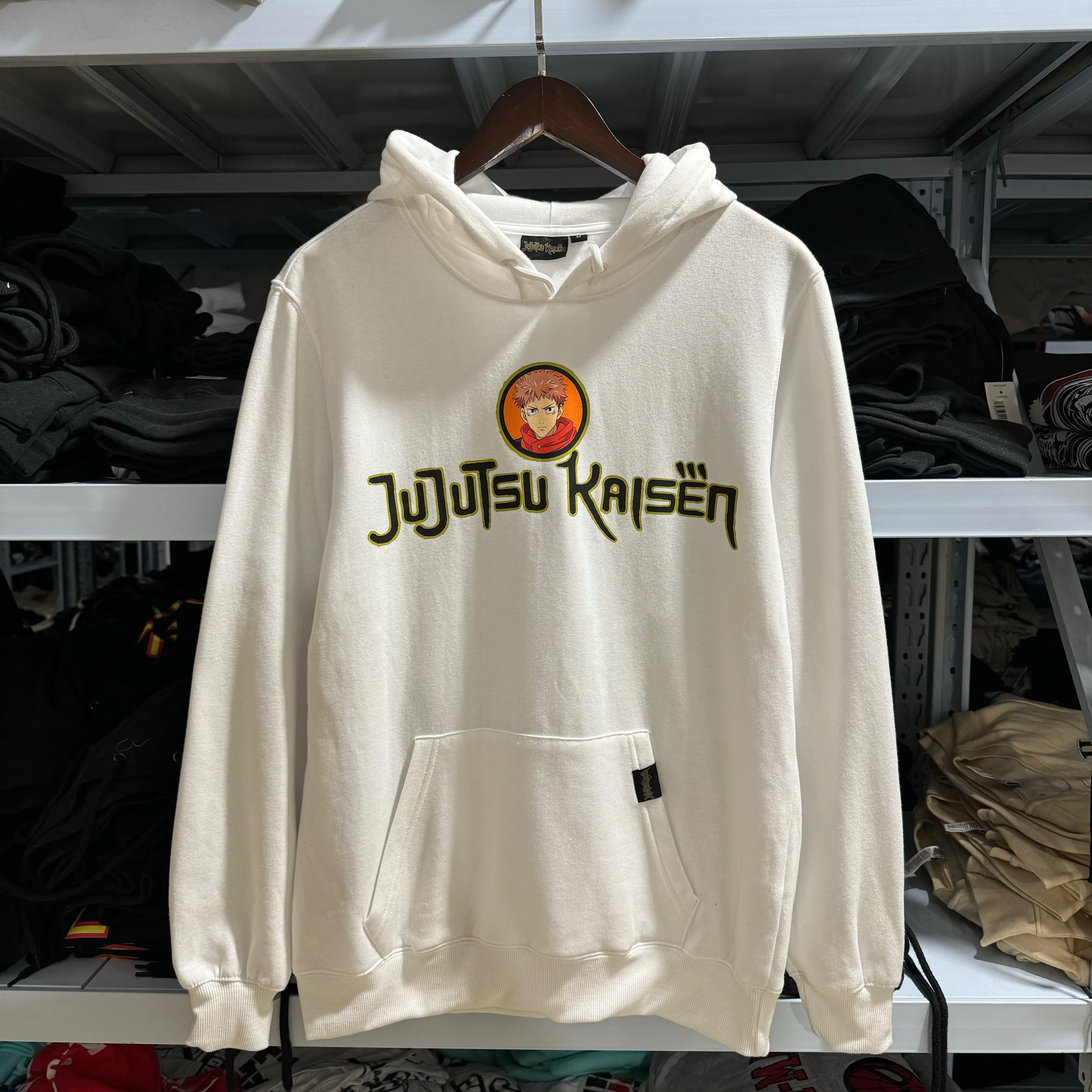 出口订单尾货 咒术回战周边虎丈 秋冬薄绒连帽卫衣宽松男女款9484