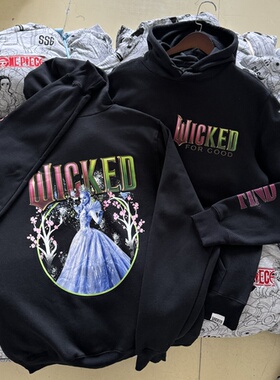 魔法女巫wiked 格琳达Glinda 美式复古连帽卫衣 男女秋冬薄绒帽衫