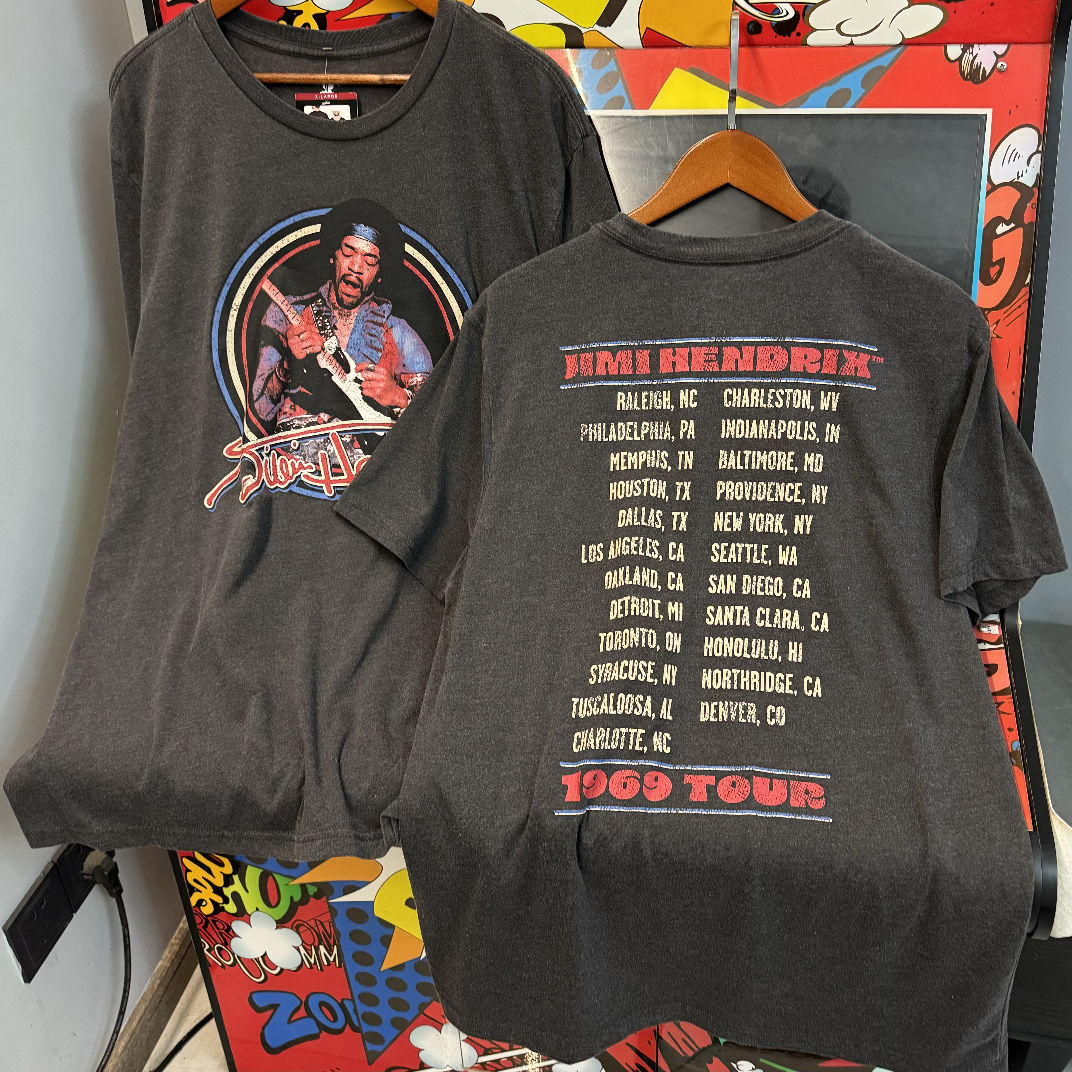 大码处理 Jimi Hendrix 美国电吉他之父 复古夏薄男女短袖t恤透气