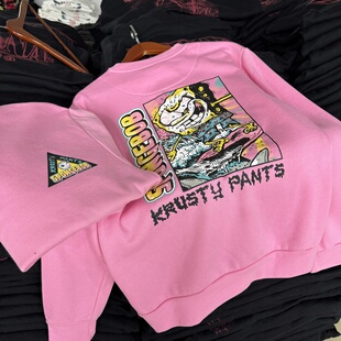 出口单 SpongeBob 海宝派大星恶搞 街头复古男女秋冬薄绒圆领卫衣