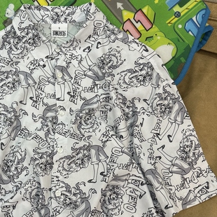 短袖 美版 日漫卡通满印衬衫 太阳神尼卡 男女痞帅夏薄透气 SSG海贼