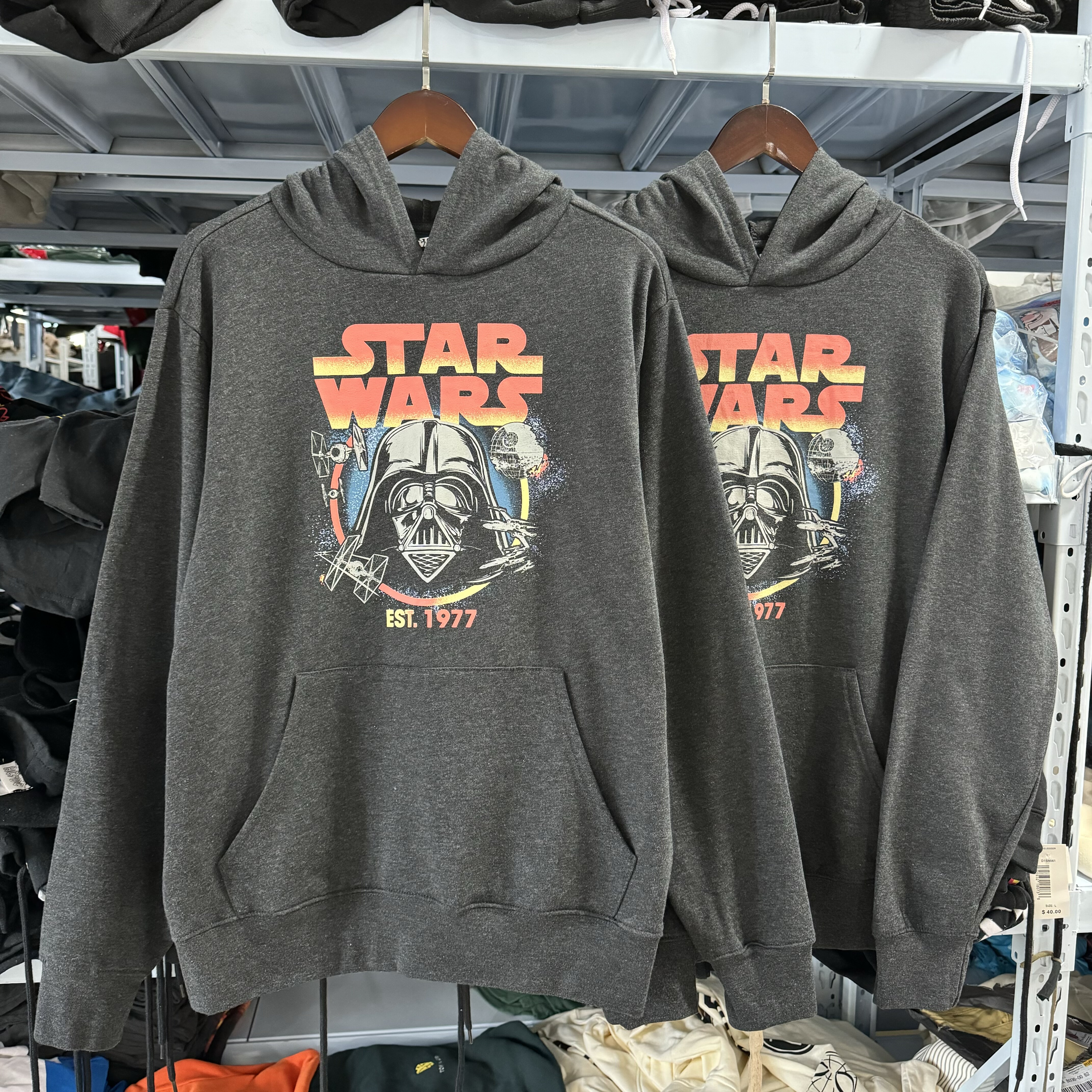 出口单 EST. 1977星战黑武士达斯·维达周边男女连帽卫衣薄绒秋冬