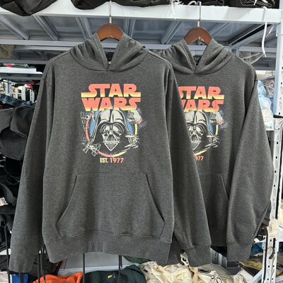 出口单 EST. 1977星战黑武士达斯·维达周边男女连帽卫衣薄绒秋冬