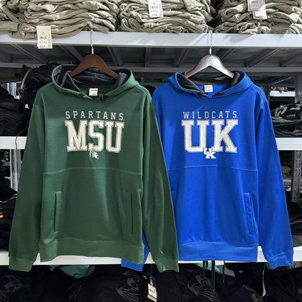 出口单 NCAA 大学联盟UK肯塔基斯巴达头盔秋冬连帽薄绒卫衣男4394