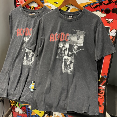 澳版 ACDC乐队 复古美式vintage 水洗做旧重金属摇滚短袖T恤f男女
