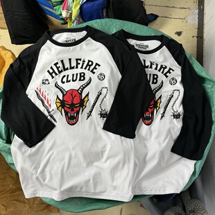 276 T恤男女情侣打底衫 StrngerThig奇怪物语 地狱火俱乐部春夏中袖