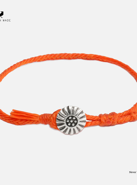 roninmade小众手工蜡绳编织橙色壳手绳男女手串情侣手链礼物