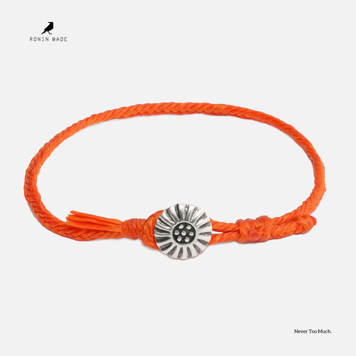 RONINMADE小众手工蜡绳编织橙色壳手绳男女手串情侣手链礼物